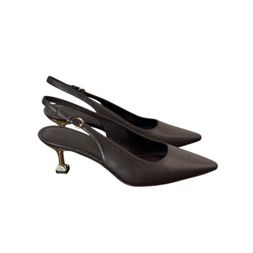 Katy Perry The Oceanview Slingback Heels Softy Nappa Coffee Brown 9 NIB - Picture 3 of 12